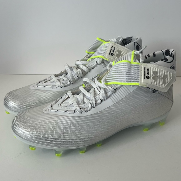 Under Armour Men's Highlight MC White/Silver Football Cleats Size 11 NWOB - Picture 9 of 13